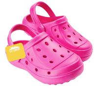 CityComfort Zuecos Niña Zapatillas Casa Niño Verano sin Cordones Tie Dye Chanclas Cerradas Niña con Correa para Playa Piscina Cocina (26/27 EU, Fuchsia Neón)