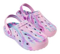 CityComfort Zuecos Niña Zapatillas Casa Niño Verano sin Cordones Tie Dye Chanclas Cerradas Niña con Correa para Playa Piscina Cocina (30/31 EU, Morado Tie Dye)