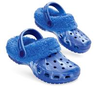 CityComfort Zuecos Niños Invierno con Forro Sherpa, Clogs Cómodas, Zapatillas Casa Calentitos para el Frío, Regalos Niños (33 EU, Tiedye Azul)