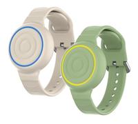 Citymore Pulsera para Apple Airtag (1ª y 2ª generación) para niños, impermeable, de silicona suave, soporte para Airtag para niños, correa de reloj ligera AirTag 2 para niños, beige y verde