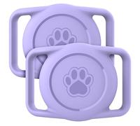 Citymore Soporte para collar de perro Apple Airtag, paquete de 2 collares impermeables para gatos, funda de silicona suave para Airtag para perros y gatos, soporte para Apple Air Tag para collar de