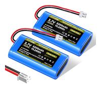 CITYORK (2-Pack) 3,7 V/5200 mAh XH2,54/2P Recargable Batería, para 3.7V Solar inalámbricas cámaras de vigilancia, Juguetes RC, Bluetooth, Amplificadores, Radio, iluminación, circuitos inalámbricos