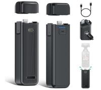 CITYORK [2 PCS] 5000mAh Mango Batería para dji Osmo Pocket 4 / 4P / 4 Pro/Pocket 3 / Xtra Muse, Bateria empuñaduracon Rosca de 1/4 de Pulgada y LED, Recarga Mediante USB-C1/C2