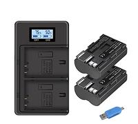 CITYORK 2 unidades 2650mAh BP-511 Batería + Cargador USB Dual LCD para Canon BP-511 BP-511A Canon EOS 5D, 50D, 40D, 20D, 30D, 10D, Digital Rebel, D60, 300D, D30