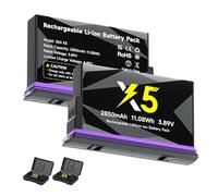 CITYORK [2 unidades] 2850 mAh batería de repuesto para cámara deportiva Insta360 X5, juego de batería recargable para accesorios de cámara Insta360 X5, larga duración [con caja de embalaje fino negro]