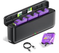 CITYORK Caricabatterie a 3 Slot e 3 batterie da 2400 mAh Compatibile con Insta360 Ace/Ace Pro/Ace Pro 2, Kit caricabatterie Accessori con Display LED e cavo USB