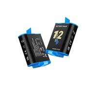 CITYORK Paquete de 2 baterías de repuesto de 2000 mAh para .Go-Pro. Hero 12 Hero 11/10/9, negro, batería extrema recargable, accesorios para cámara deportiva