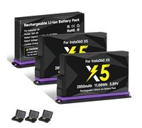 CITYORK [Paquete de 3] Batería de repuesto para cámara deportiva Insta360 X5, 2850 mAh, batería recargable para accesorios Insta360 X5, larga vida útil, fácil intercambio [con caja de embalaje fino