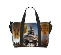 Cityscape Paris - Bolsa de transporte versátil con diseño de la Torre Eiffel de Francia, ideal para negocios, deportes, estancias de fin de semana, color negro, talla única, Black, Talla única