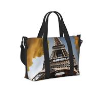 Cityscape Paris - Bolso de mano de viaje con diseño de la Torre Eiffel de Francia para mujeres y hombres, ligera, plegable, para viajes de fin de semana, gimnasio, vacaciones