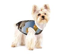 Cityscape Paris - Camiseta sin mangas ligera con estampado de la Torre Eiffel de Francia para perros pequeños, camisetas elásticas sin mangas