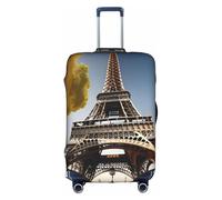 Cityscape Paris - Funda universal para maleta, diseño de la Torre Eiffel de Francia, elástica, lavable, protector de equipaje de viaje para adultos, Blanco, L
