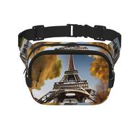 Cityscape Paris - Riñonera grande con estampado de la Torre Eiffel de Francia para mujer, bonita riñonera cruzada de moda, Negro -, Talla única