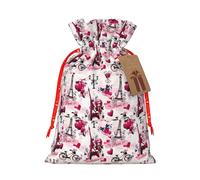 Cityscape Paris Torre Eiffel France - Bolsa con cordón para Navidad, Halloween, fiesta, embalaje de regalo