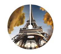 Cityscape Paris Torre Eiffel Francia - Faldas para árbol de Navidad, coloridas y acolchadas, perfectas para árboles pequeños a grandes