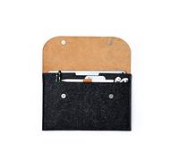 Citysheep Carry More - Funda para iPad Pro de 10,2 Pulgadas, 10,5 Pulgadas, 11 Pulgadas, con Teclado Magic Adjunto, Fieltro de Lana Natural y Piel. Dos Compartimentos, Color marrón y Antracita