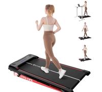 CITYSPORTS Cinta de Correr Negra Roja, Cinta de Andar Eléctrica con Inclinación 11-14%, Walking Pad Silencioso 1-6 km/h, LED Display, Ideal para Casa y Oficina