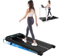 CITYSPORTS Cinta de Correr Negra Verde, Walking Pad Eléctrico 1-6 km/h, Cinta de Correr con Inclinación 11-14%, Pantalla LED con Luz, Motor Silencioso, para Casa y Oficina con Mando a Distancia