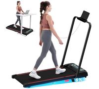 CITYSPORTS Cinta de correr plegable con inclinación del 6%, cinta de caminar de 1400 W, cinta de correr bajo escritorio para casa y oficina, 1-10 km/h, pantalla LED, mando a distancia