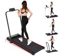 CITYSPORTS Cinta de Correr Plegable hasta 12 km/h, Inclinada, con Écran LED y Panel de botón rápido, Almohadilla para Caminar para Uso doméstico y de Oficina (Black Red)