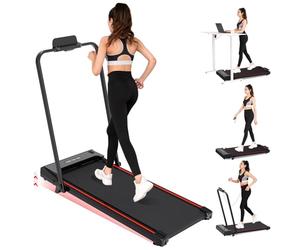 CITYSPORTS Cinta de Correr Plegable hasta 12 km/h, Inclinada, con Écran LED y Panel de botón rápido, Almohadilla para Caminar para Uso doméstico y de Oficina (Black Red)