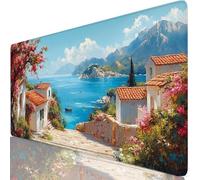 Ciudad Alfombrilla Ratón XXL 600x300x3mm Mouse Pad Grande Gaming Mar Alfombrilla Escritorio con Base Antideslizante, Protector Escritorio, Resiste Salpicaduras, Mousepad para Oficina y Familia Y8-848