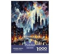 Ciudad bajo Rayos Puzzle 1000 Piezas, Juego Educativo, Desafío, Clásicos para Adultos Y Niños A Partir De 12 Años Un Rompecabezas Desafiante - Decoración del Hogar 70x50cm/1000pcs
