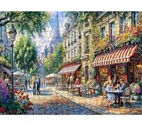 Ciudad calle Puzzle 1500 Piezas Adultos, Rompecabezas con Letras en la Parte Posterior - Piezas que Encajan Perfectamente, Reto de Concentración, Regalo para mujer y Decoración Hogar, 87 x 57 cm w0-65