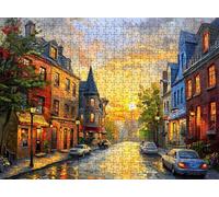 Ciudad Calle Puzzle de 4000 Piezas, Juego de Mesa Familiar de Madera - Rompecabezas Adultos para Toda La Familia, Rompecabezas Educativo DIY y Antiestrés - con Mapa de Referencia, 141 x 87 cm f0-51
