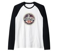 Ciudad Central Colorado USA Histórico Gold Rush Mining Town Camiseta Manga Raglan