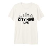 Ciudad Colmena Vida Urbano Apicultor Horizonte Arte Camiseta Premium