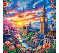Ciudad con Big Ben Puzzle 100 Piezas Cartón Blanco Premium para Expertos Actividad Compartir Familia Desarrollo Cognitivo Garantía Satisfacción 28x28cm