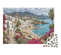 Ciudad Costera EspañolaRompecabezas Premium De 1000 Piezas Cartón Costa Andaluza Antistrés, Entretenimiento Familiar, Regalo Ideal para Unión Familiar Y Actividad Indoor 38x26cm/1000pcs