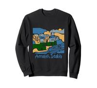 Ciudad Costera Italiana Costa de Amalfi Vintage Viajes de Verano Sudadera