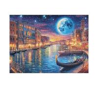 Ciudad de Agua a la luz de la Luna Puzzles 500 Piezas Juguete Educativo 3D Interactivo Rompecabezas Familiar para Toda La Familia Entretenimiento Creativo Decorativo 500 PCS