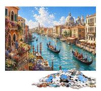 Ciudad de Agua de Venecia, Italia Puzzle De Madera 500 Piezas Adultos Y Niños,Regalo Ideal,Rompecabezas,Desafío,Deco Pared,14 Años+,Anti-estrés,Relax,Reto,Madera,Educativo (52x38cm)