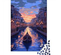 Ciudad de Agua de Venecia Puzzles Imposible,desafío for Adults Entretenimiento Creativo 1000 Piezas Obra De Arte De Juego De para Adultos Y Niños A Partir De 12 Años 1000pcs (75x50cm)