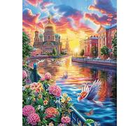 Ciudad de Canales al Atardecer Puzzle 500 Piezas Obra De Arte Familiar Cuento de Hadas mágico de Animales Rompecabezas 3D para Hombres Y Mujeres Juguete Educativo Desafío Intelectual 500 PCS