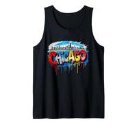 Ciudad de Chicago, Torre Willis, Chi-Town, Arte de Graffiti Camiseta sin Mangas