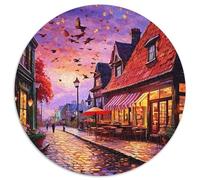 Ciudad de cuentos de hadas1000 Piezas paisajePuzzle Redondo Regalo Niños, Juguetes Descompresión Adultos, Juguetes EduGatoivos, Regalo, Aliviar Estrés, Juego Rompecabezas Circular1000pcs (67.5x67.5cm)