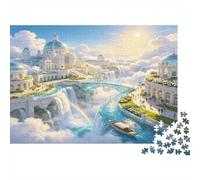 Ciudad de cúpulas Blancas Paisaje onírico Puzzle de 1000 Piezas Papel Puzzle para Adultos Puzzle para Toda la Familia Relajación decoración Regalo 70x50cm/1000pcs