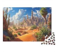 Ciudad de Dunas, Cactus Rompecabezas Sostenibles Estampados para Adultos De Madera De 52x38cm/1000pcs