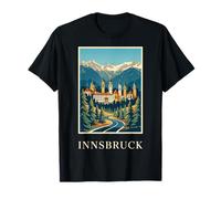 Ciudad de Innsbruck, Austria, Arte de Viajes de montaña Alpina Camiseta