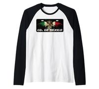 Ciudad de México License Plate Aesthetic CDMX Patriotic Camiseta Manga Raglan