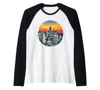 Ciudad de Nueva York al Atardecer Nueva York Camiseta Manga Raglan