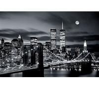 Ciudad de Nueva York the World Trade centro doble Torres del puente de Brooklyn Cityscape Póster laminado Medidas 34 x 24 inches (86,5 x 61 cm)