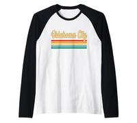 Ciudad de Oklahoma City, Estados Unidos, retro, vintage Camiseta Manga Raglan