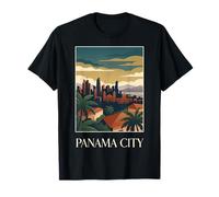 Ciudad de Panamá, Horizonte de Panamá, Viajes Tropicales, Arte Vintage Camiseta