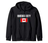 Ciudad de Quebec Bandera Canadiense Quebec Canadá Sudadera con Capucha