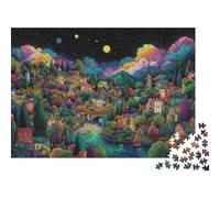 Ciudad de Sueños Colorida Puzzle de 1000 Piezas Noche Paisaje Puzzle para Adultos Puzzle para Toda la Familia Relajante Hogar 38x26cm/1000pcs